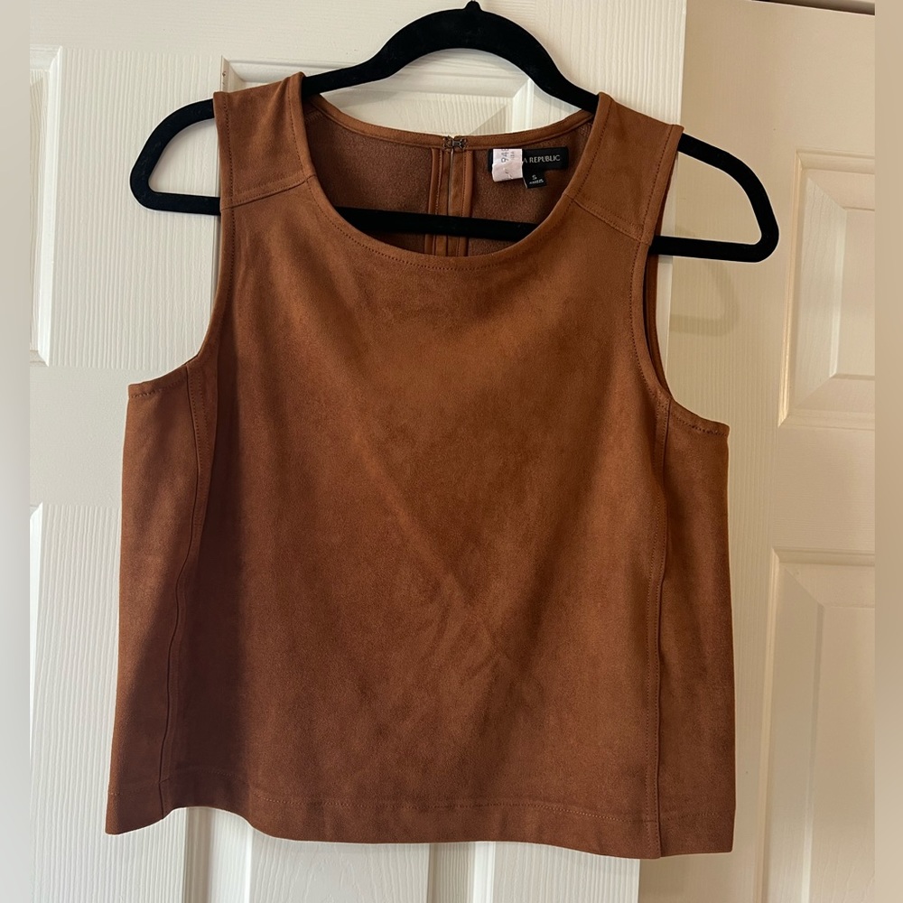 Banana Republic Brown Suede-Look Crop Tank
